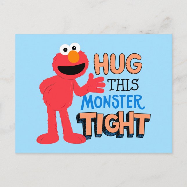 Elmo | Hugga den här monstertråden Vykort (Framsida)