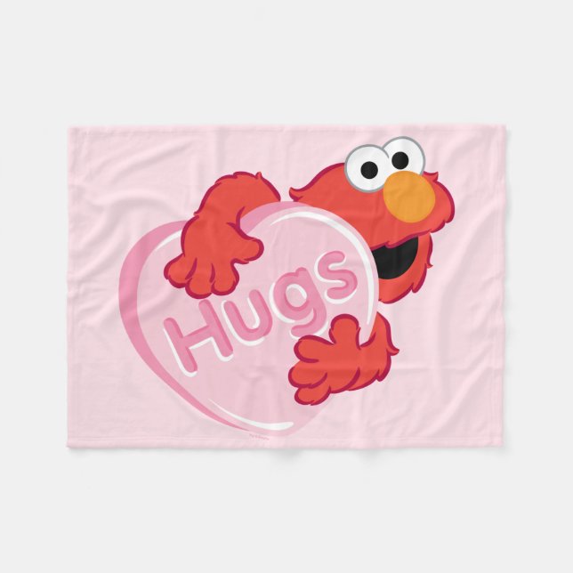 Elmo "Hugs" Valentine Heart Candy Fleecefilt (Framsidan (Horisontell))