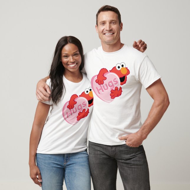 Elmo "Hugs" Valentine Heart Candy T Shirt (Unisex)