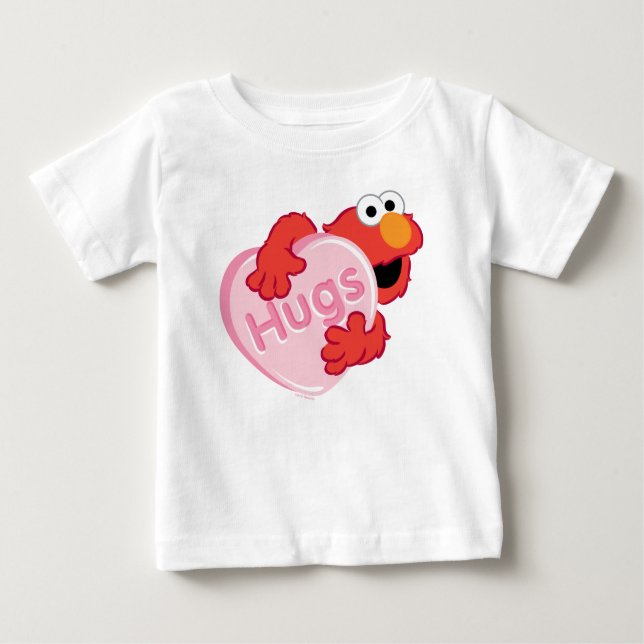 Elmo "Hugs" Valentine Heart Candy T Shirt (Framsida)