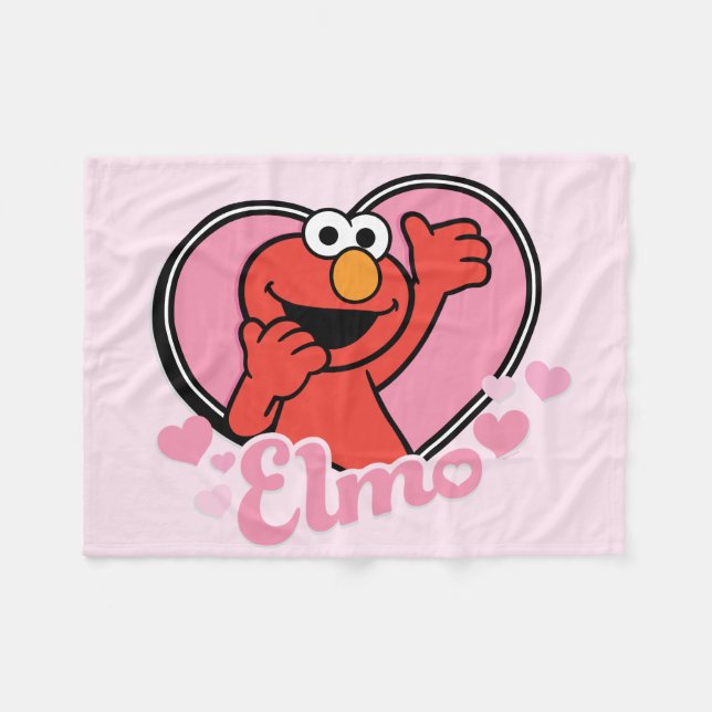 Elmo i Heart Valentine Fleecefilt (Framsidan (Horisontell))