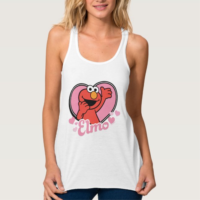 Elmo i Heart Valentine Linne Med Racerback (Framsida)