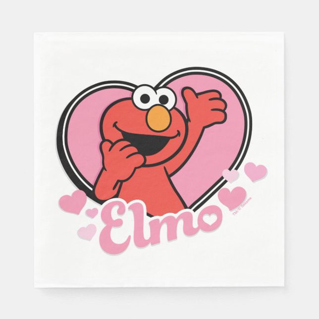 Elmo i Heart Valentine Pappersservett (Framsidan)