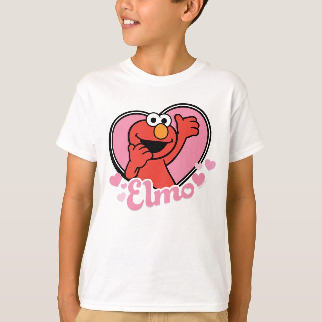 Elmo i Heart Valentine T Shirt (Framsida)