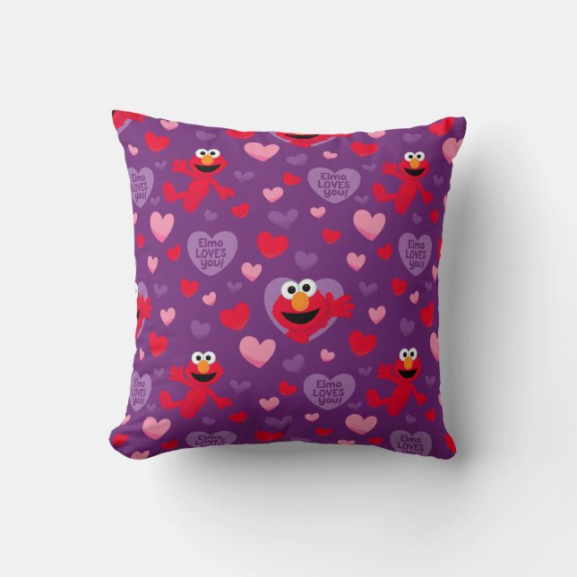 Elmo Kärlek You Valentine Day Mönster Kudde (Framsida)