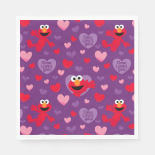 Elmo Kärlek You Valentine Day Mönster Pappersservett