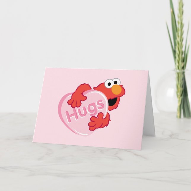 Elmo "Kramar" Alla Hjärtansdags Godis Hjärtan Helgkort (Framsida)