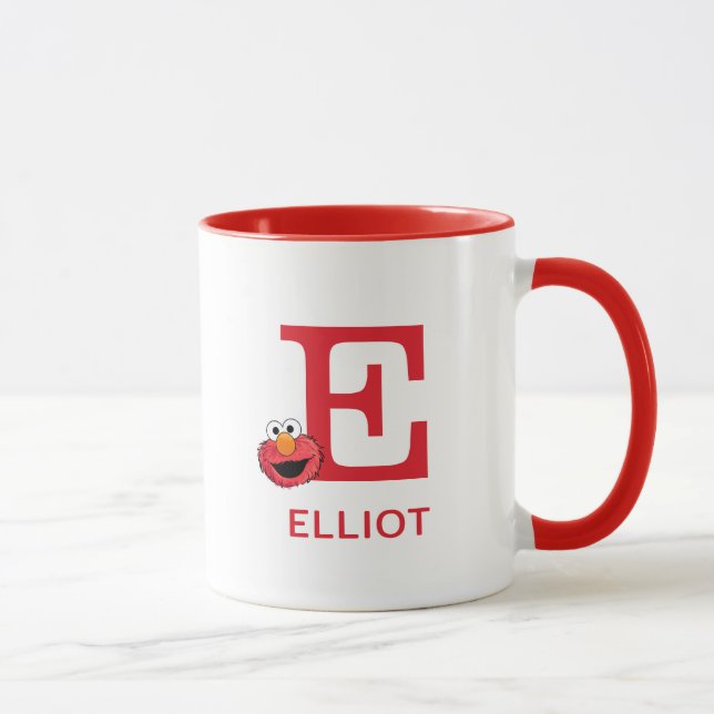 Elmo Lägg till ditt namn och Monogram E Mugg (Höger)