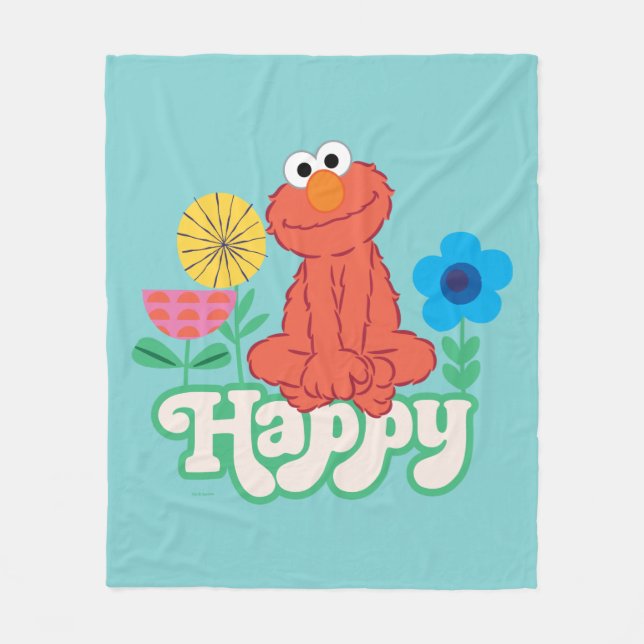 Elmo Lycklig! Fleecefilt (Framsidan)