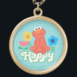 Elmo Lycklig! Guldpläterat Halsband<br><div class="desc">Den här söta Sesame Street mönster har Elmo avslappnat och lycklig. © 2021 Sesame Workshop. www.sesamestreet.org</div>