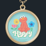Elmo Lycklig! Guldpläterat Halsband<br><div class="desc">Den här söta Sesame Street mönster har Elmo avslappnat och lycklig. © 2021 Sesame Workshop. www.sesamestreet.org</div>