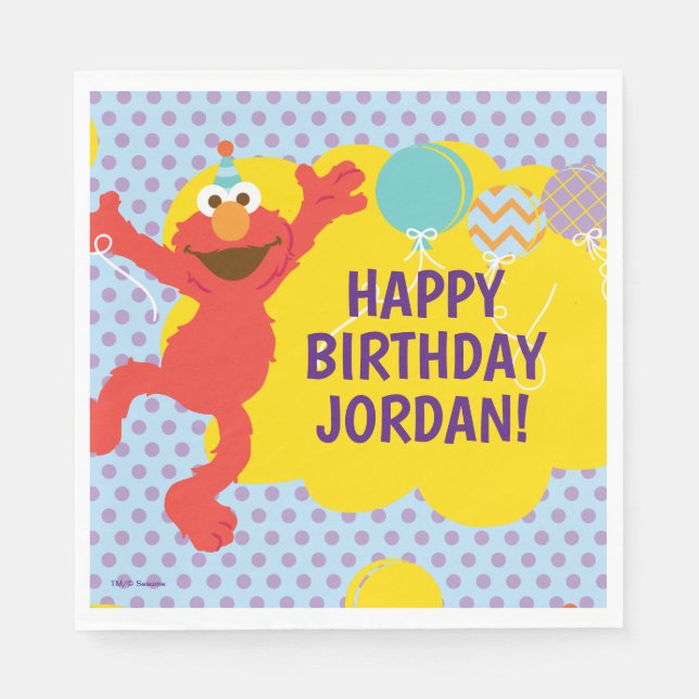 Elmo med Party-ballonger Mönster Pappersservett (Framsidan)