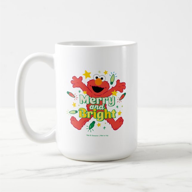 Elmo | Merry och Bright Kaffemugg (Vänster)