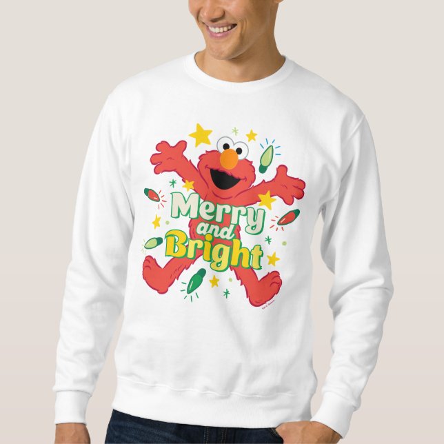 Elmo | Merry och Bright Lång Ärmad Tröja (Framsida)