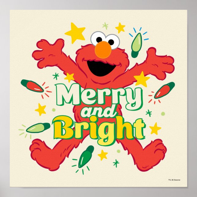 Elmo | Merry och Bright Poster (Framsidan)