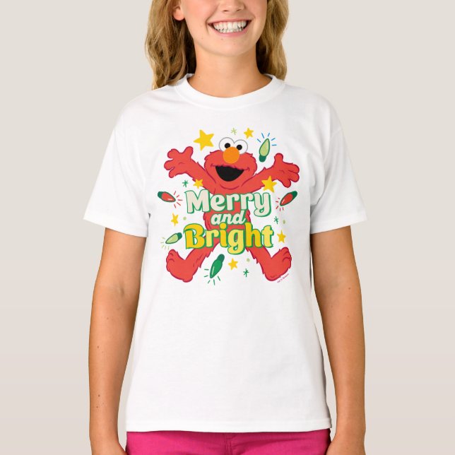 Elmo | Merry och Bright T Shirt (Framsida)