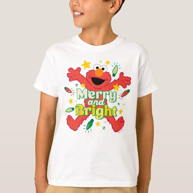 Elmo | Merry och Bright T Shirt (Framsida)