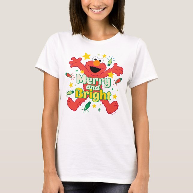 Elmo | Merry och Bright T Shirt (Framsida)