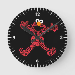 Elmo Mönster Fill Rund Klocka