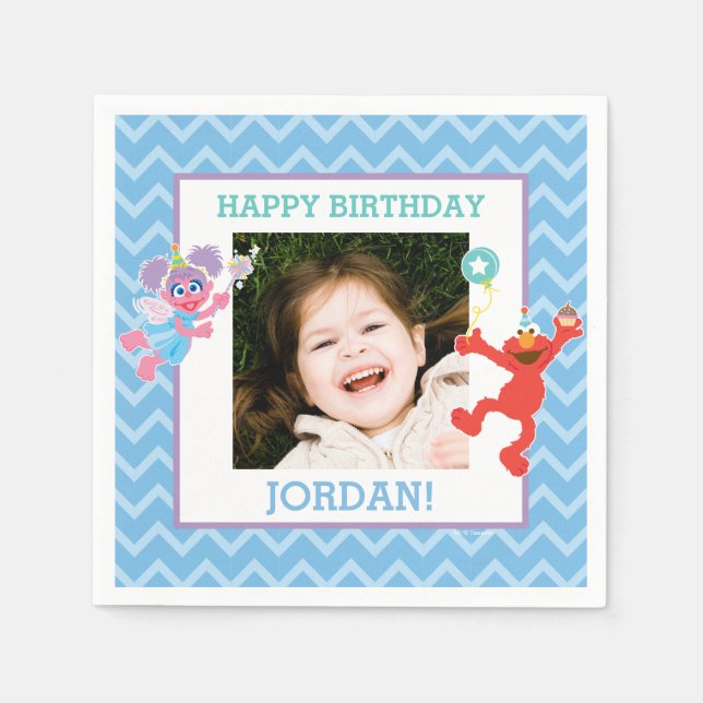 Elmo och Abby Birthday Pappersservett (Framsidan)