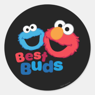 Elmo och Cookie Besties Runt Klistermärke