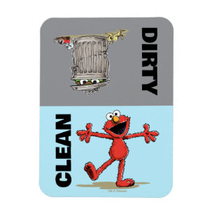 Elmo och Oscar "Ren eller smutsig" diskmaskin Magnet