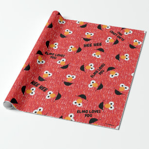 Elmo Päls Ansikte Mönster Presentpapper