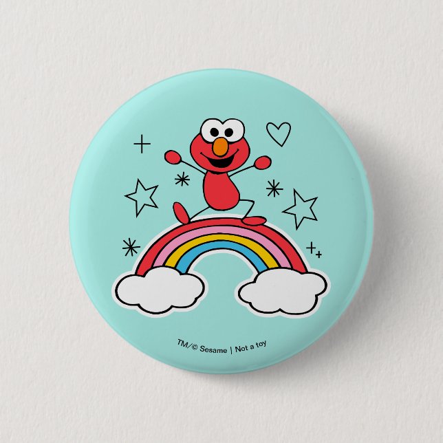 Elmo Rainbow Doodley Graphic Knapp (Framsida)