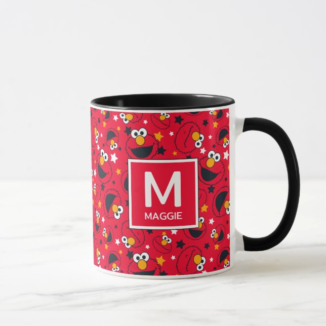 Elmo | Så Fånig Star Mönster Namn & Monogram Mugg (Höger)