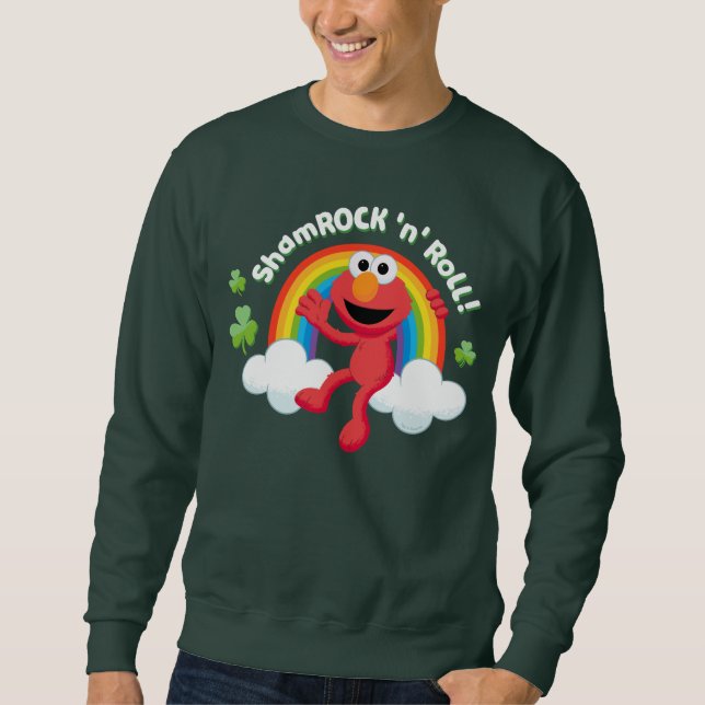 Elmo | Shamrock 'n' Roll Rainbow Lång Ärmad Tröja (Framsida)