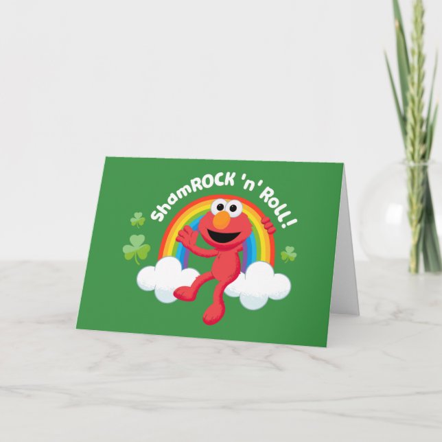 Elmo | Shamrock 'n' Roll regnbåge Helgkort (Framsida)