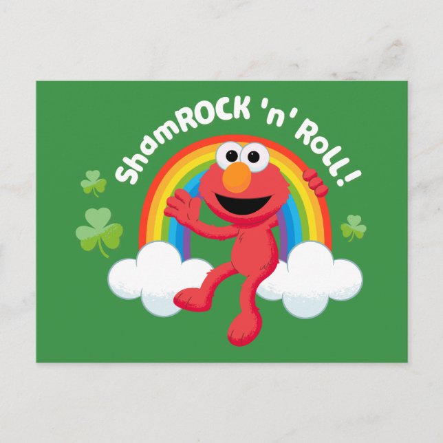 Elmo | Shamrock 'n' Roll Regnbåge Vykort (Framsida)