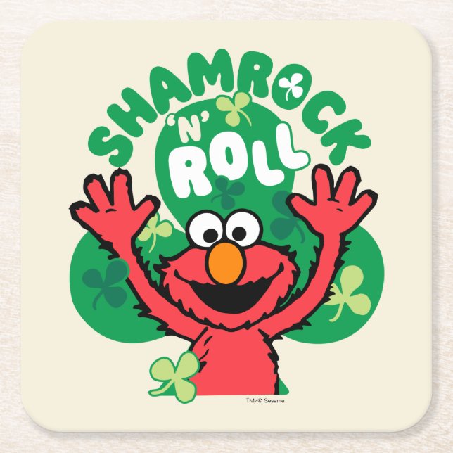 Elmo | Shamrock 'N' Roll Underlägg Papper Kvadrat (Framsidan)