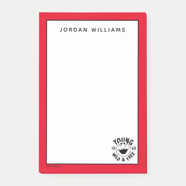 Elmo Skate Logo - Young, Wild & Free 1969 Post-it Block (Framsida)