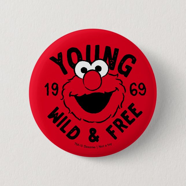 Elmo Skate Logotyp - Young, Vild & Free 1969 Knapp (Framsida)