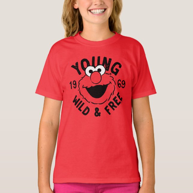 Elmo Skate Logotyp - Young, Vild & Free 1969 T Shirt (Framsida)