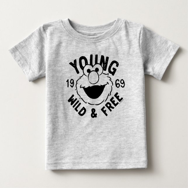 Elmo Skate Logotyp - Young, Vild & Free 1969 T Shirt (Framsida)