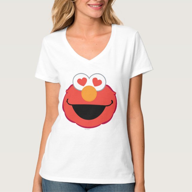 Elmo Sleende Ansikte med hjärtformad Öga Tee Shirt (Framsida)