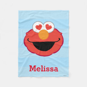 Elmo Smiling Ansikte Lägg till ditt namn Fleecefilt