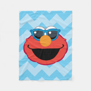 Elmo Smiling Ansikte med solglasögon Fleecefilt