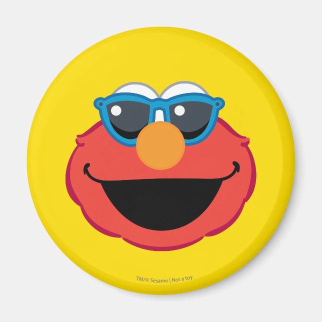 Elmo Smiling Ansikte med solglasögon Magnet (Framsidan)