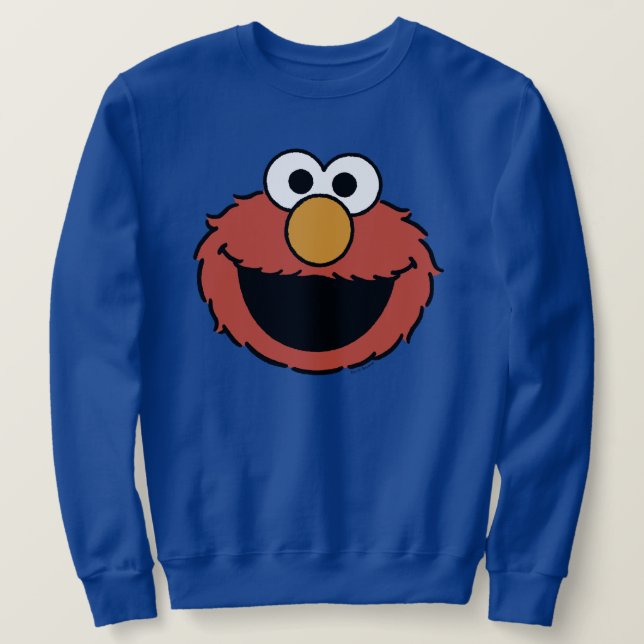 Elmo Smiling Face Lång Ärmad Tröja (Design framsida)