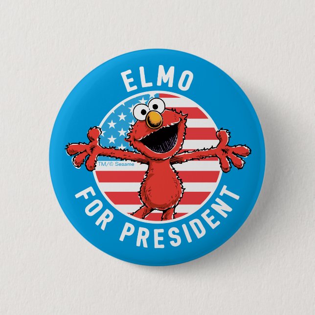 Elmo som president - flagga knapp (Framsida)