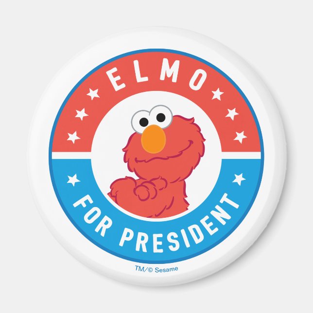 Elmo som president-märke magnet (Framsidan)