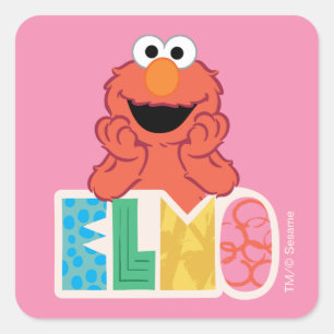 Elmo Söt & Rolig Fyrkantigt Klistermärke