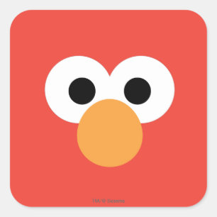 Elmo Stor Ansikte Fyrkantigt Klistermärke