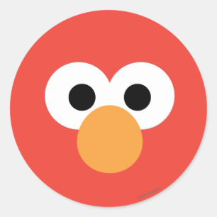 Elmo Stort Ansikte Runt Klistermärke