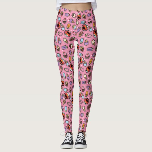 Elmo Sweet Treat Sticker Mönster Leggings (Framsida)