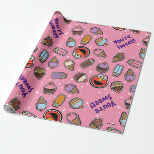 Elmo Sweet Treat Sticker Mönster Presentpapper