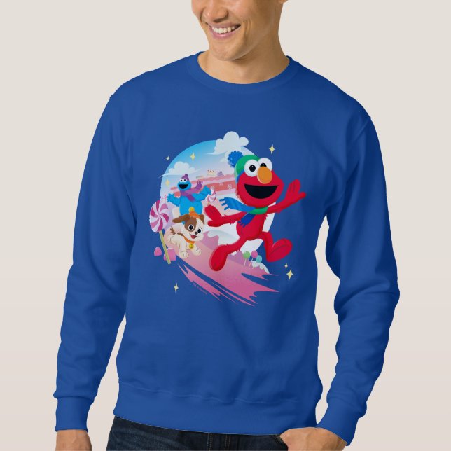 Elmo, Tango och Cookie Monster | Bästa jul någonsi Lång Ärmad Tröja (Framsida)